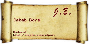 Jakab Bors névjegykártya